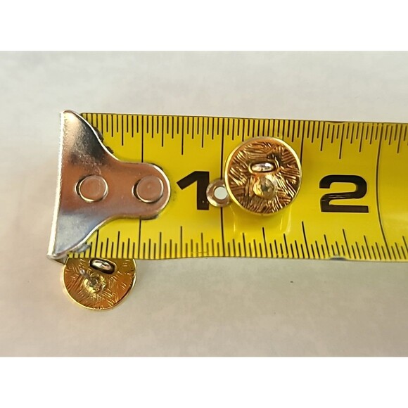 Two Toned Metal Circular Stud Earrings Vintage Costume Jewelry - Picture 9 of 10